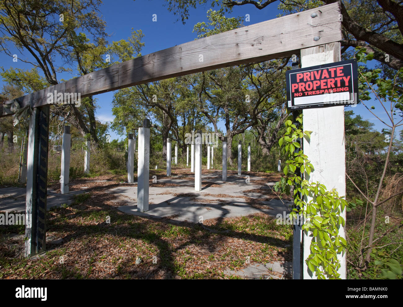 Vestiges de maison détruite par l'ouragan Katrina Banque D'Images