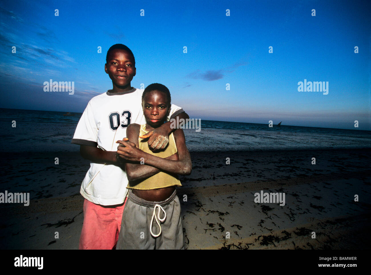 Les pêcheurs et les frères Vilankulo au Mozambique Banque D'Images