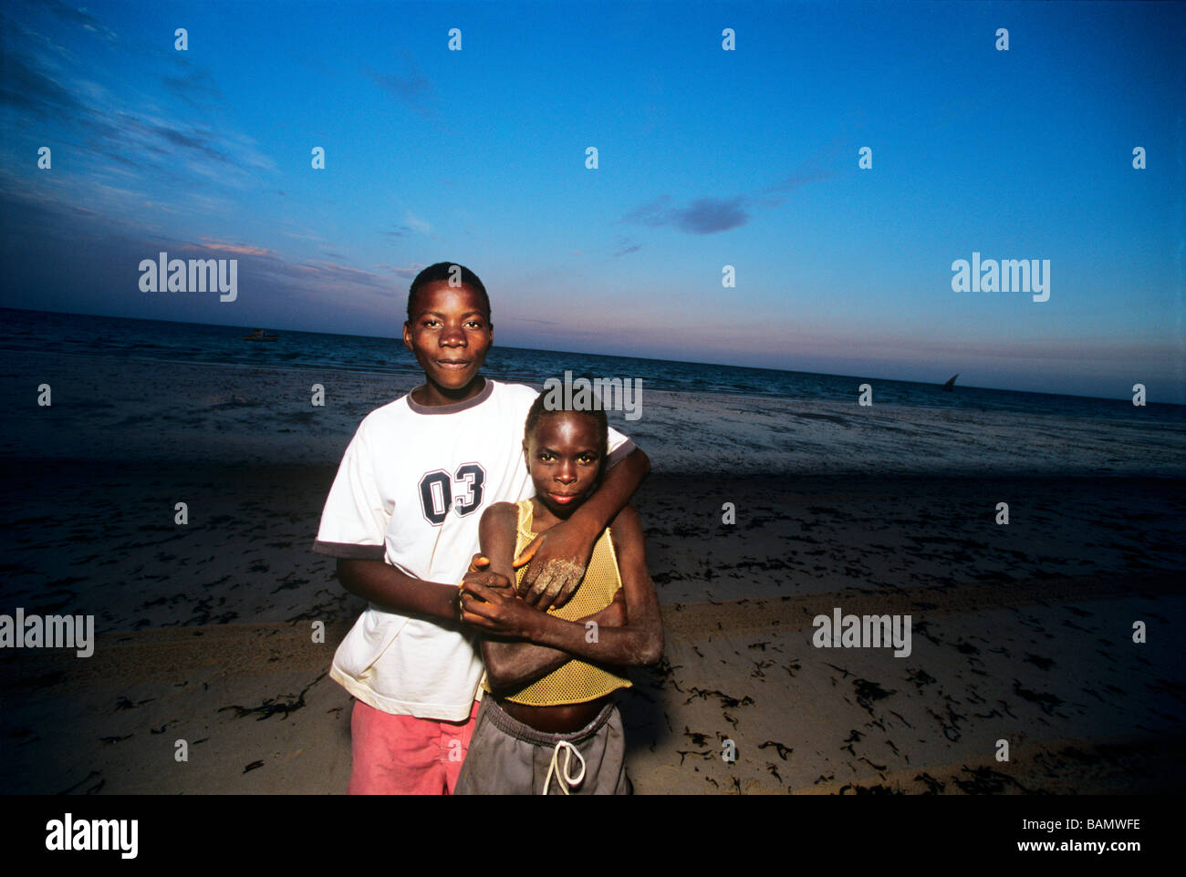 Les pêcheurs et les frères Vilankulo au Mozambique Banque D'Images