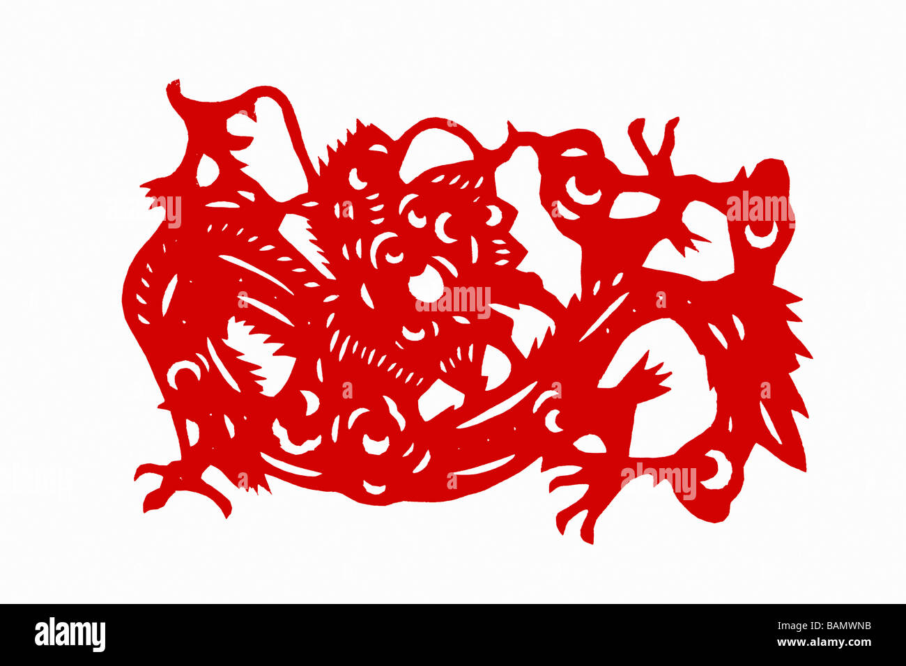 Illustration de dragon chinois traditionnel apportant la Bonne Fortune Banque D'Images