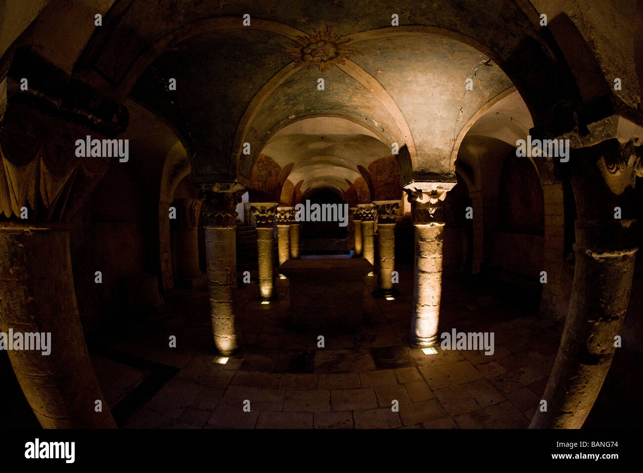 Intérieur de Cathédrale Notre Dame Bayeux Normandie France Banque D'Images