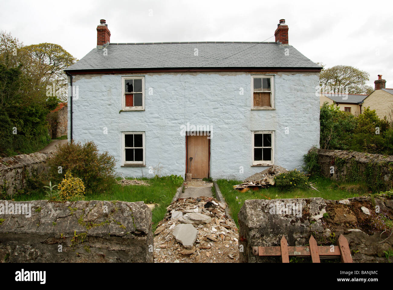 Un vieux cottage en Cornouailles en rénovation comme une propriété de vacances ou une résidence secondaire Banque D'Images