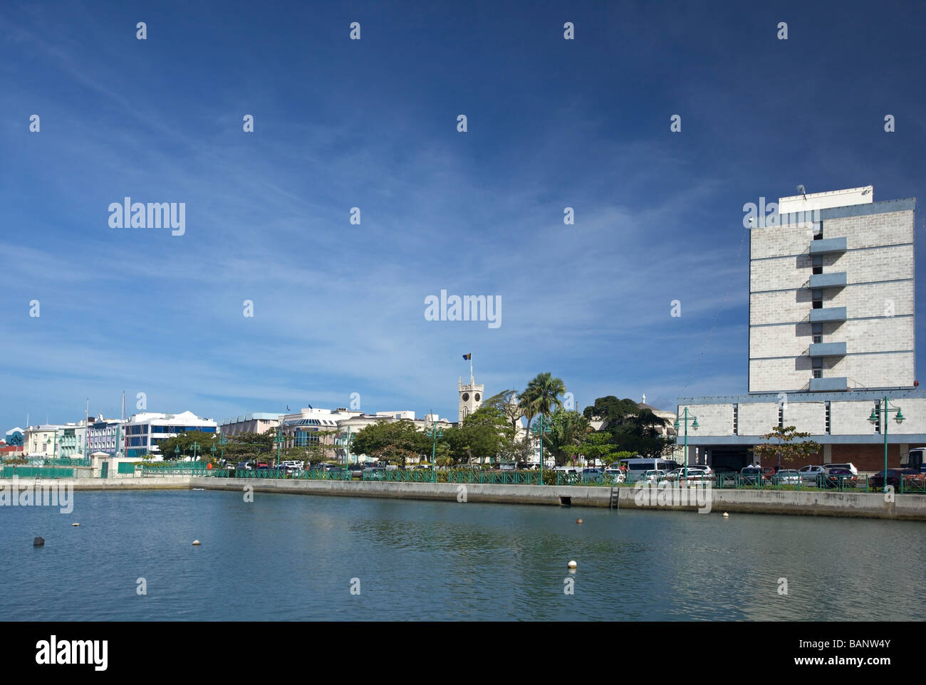 Constitution River dans le centre-ville de Bridgetown, Saint Michael, Barbade, "West Indies" Banque D'Images