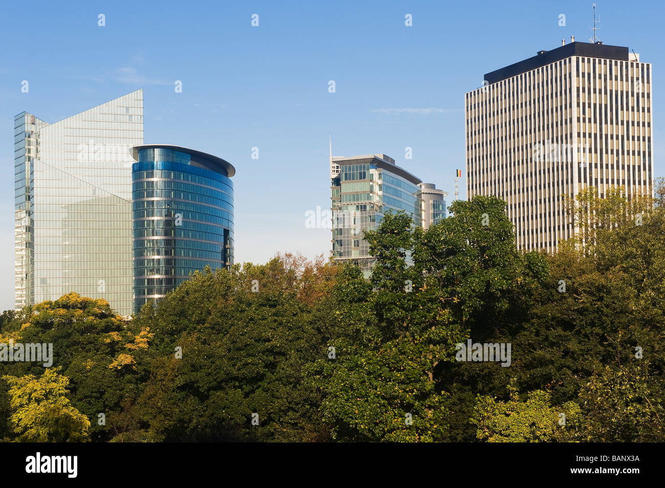 Immeubles de bureaux modernes dans le quartier d'affaires Gare du Nord Brabant Bruxelles Belgique Banque D'Images