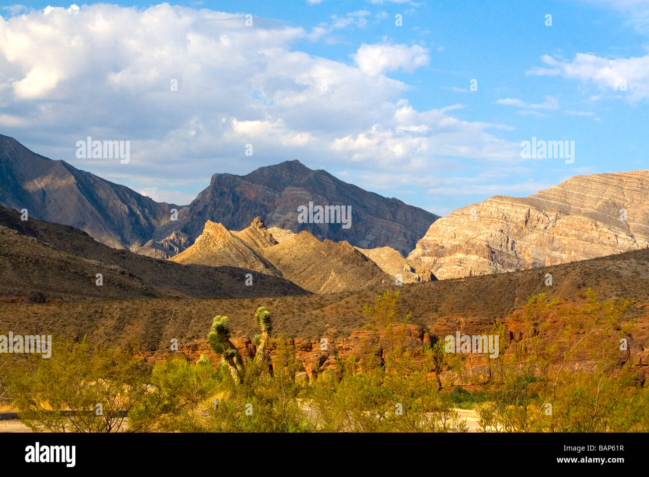 Montagnes dans Virgin River Canyon Recreation Area, Nevada Banque D'Images