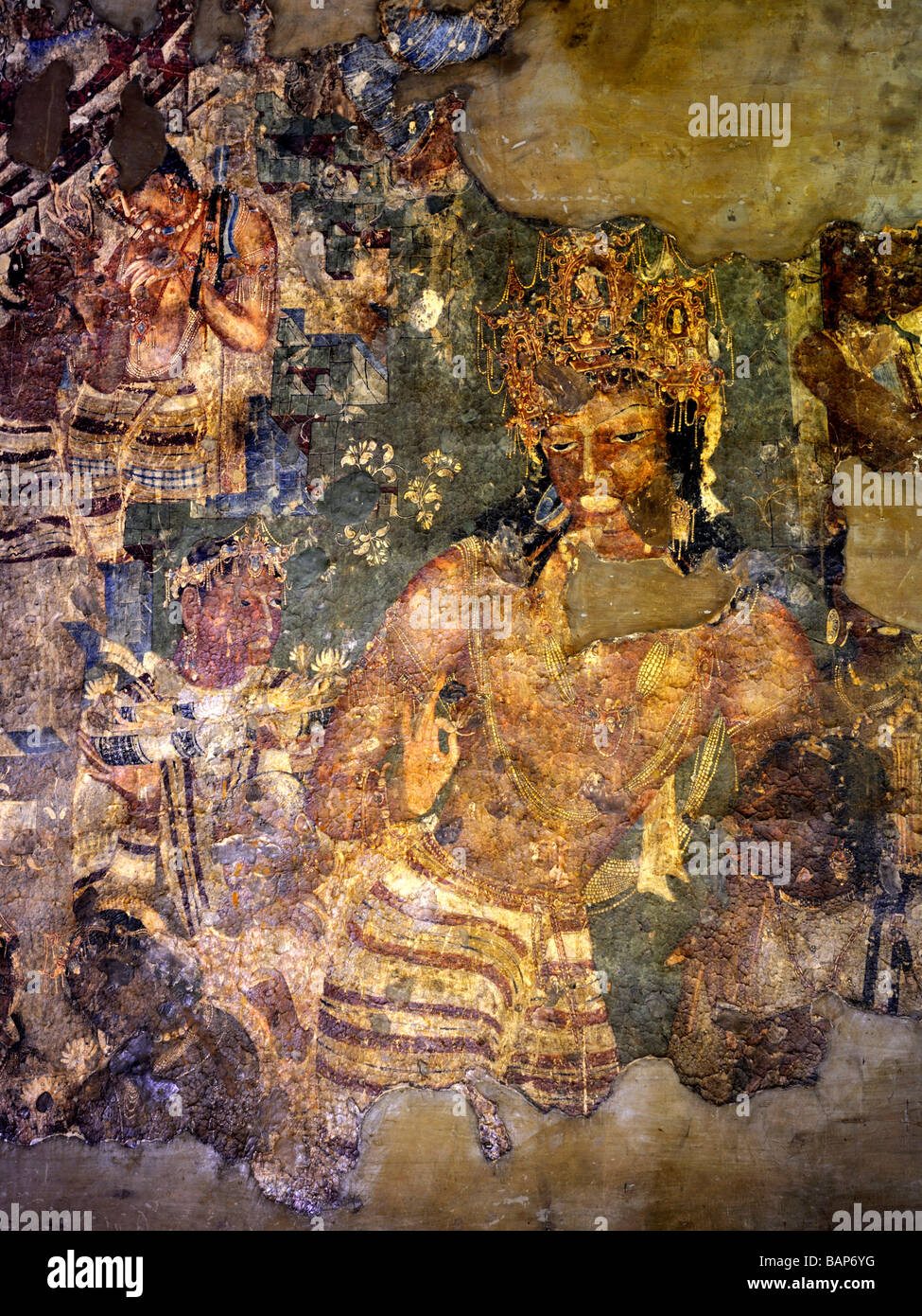 Ajanta Cave Non 1 fresques Banque D'Images