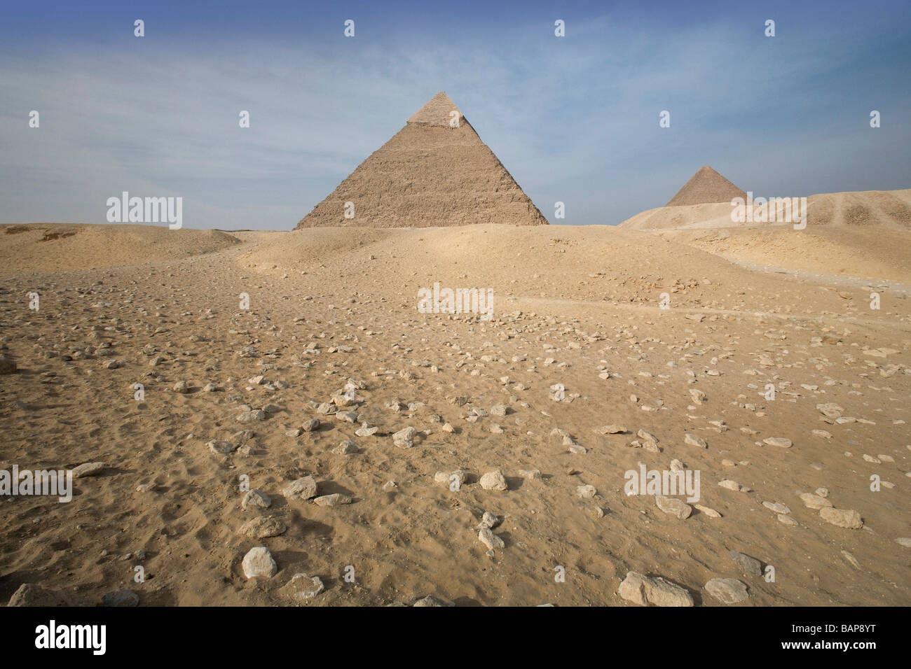 Le Caire, Giza, Egypte, les pyramides de Gizeh Banque D'Images