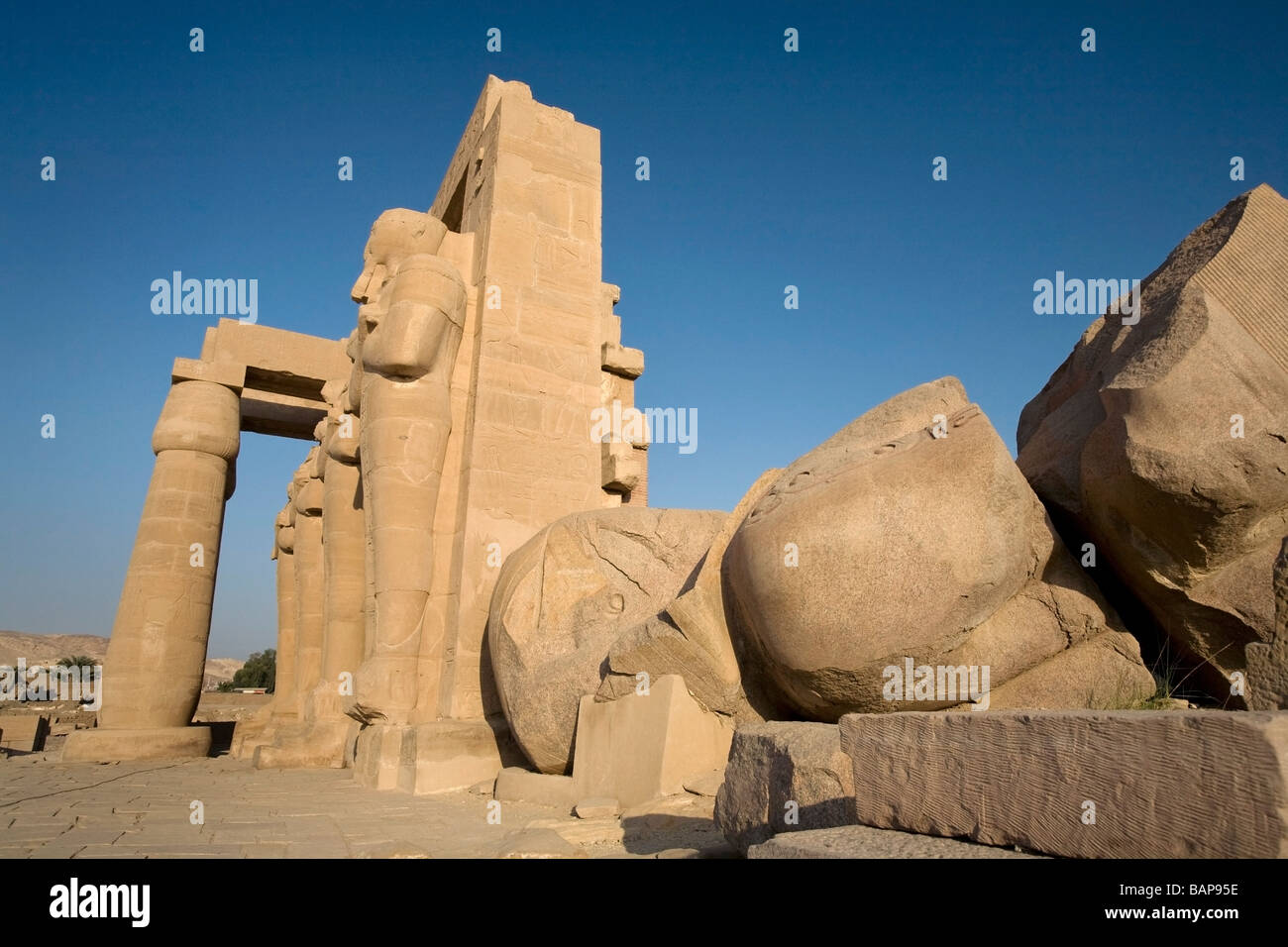 Louxor, Egypte ; le Ramesseum Banque D'Images