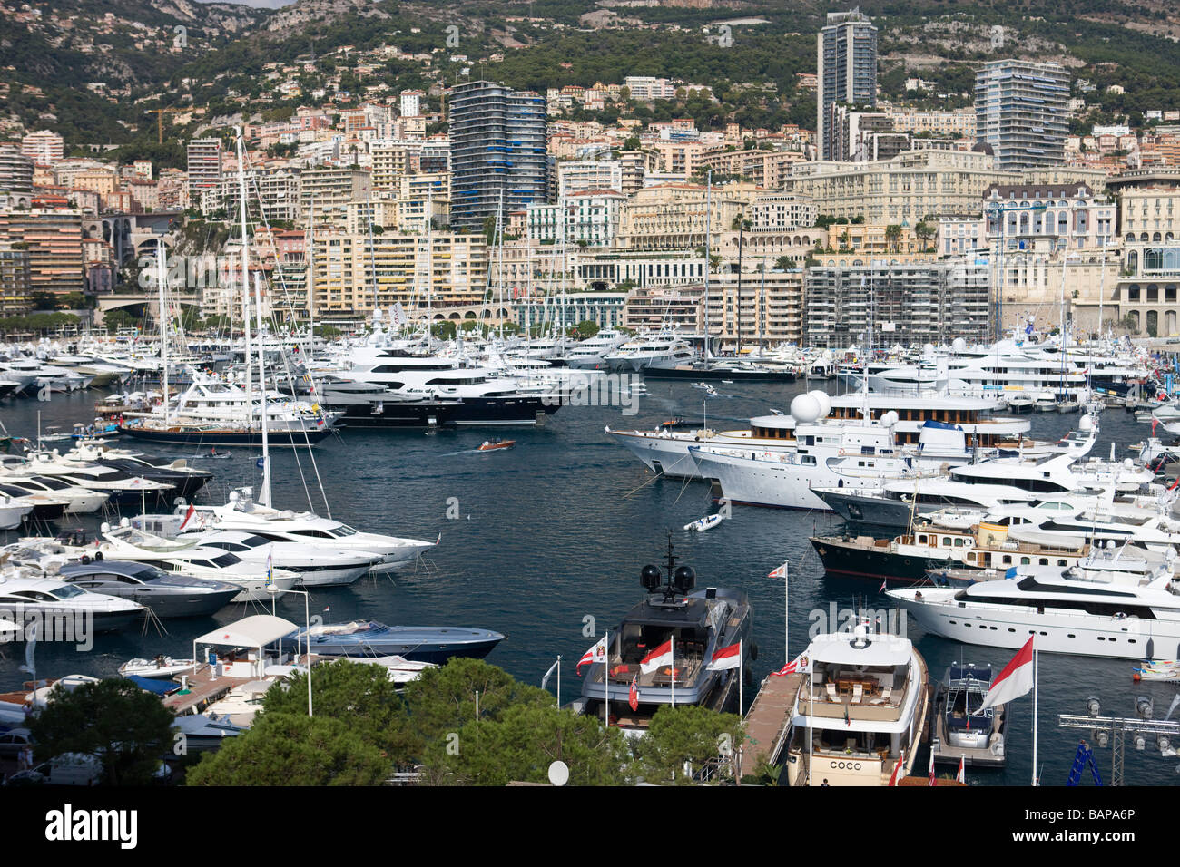 Yachts à Port Hercules Monte Carlo Monaco Banque D'Images