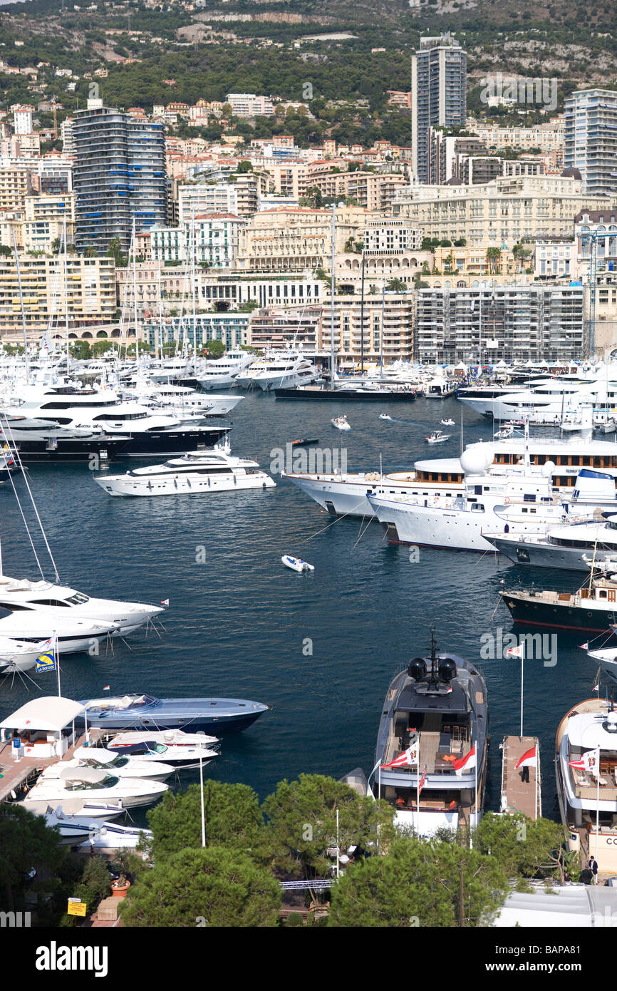 Yachts à Port Hercules Monte Carlo Monaco Banque D'Images