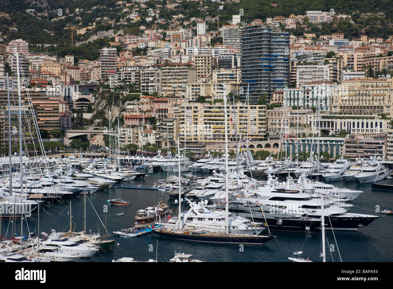 Yachts à Port Hercules Monte Carlo Monaco Banque D'Images