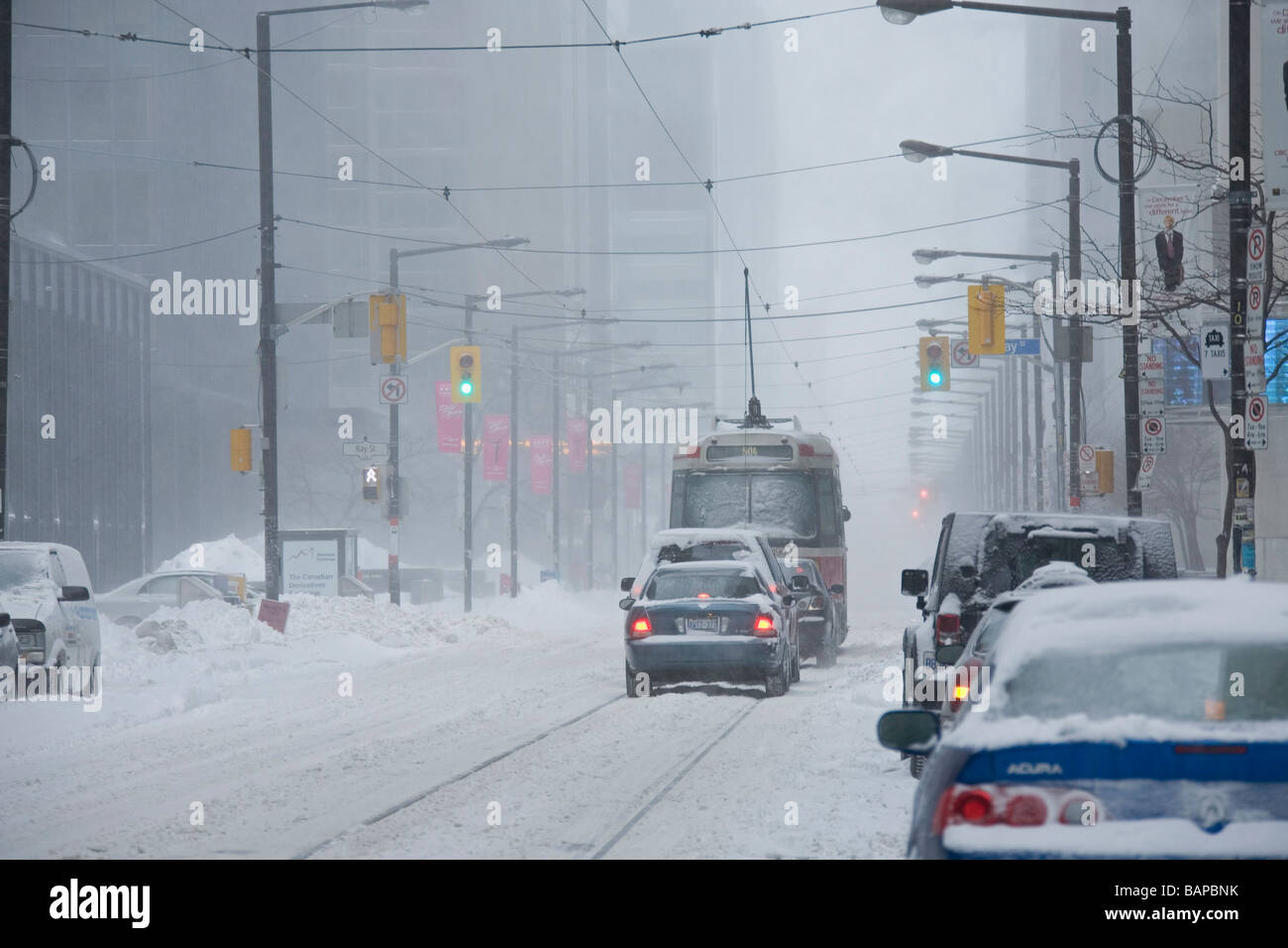 Le centre-ville de Toronto dans une tempête Banque D'Images