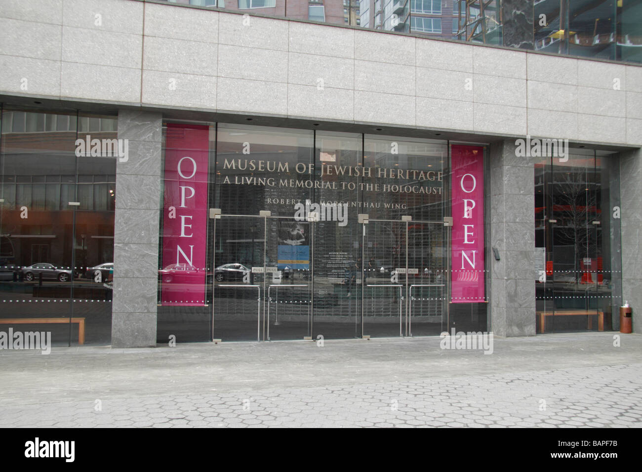 L'entrée principale du musée du patrimoine juif, Manhattan, New York. Banque D'Images