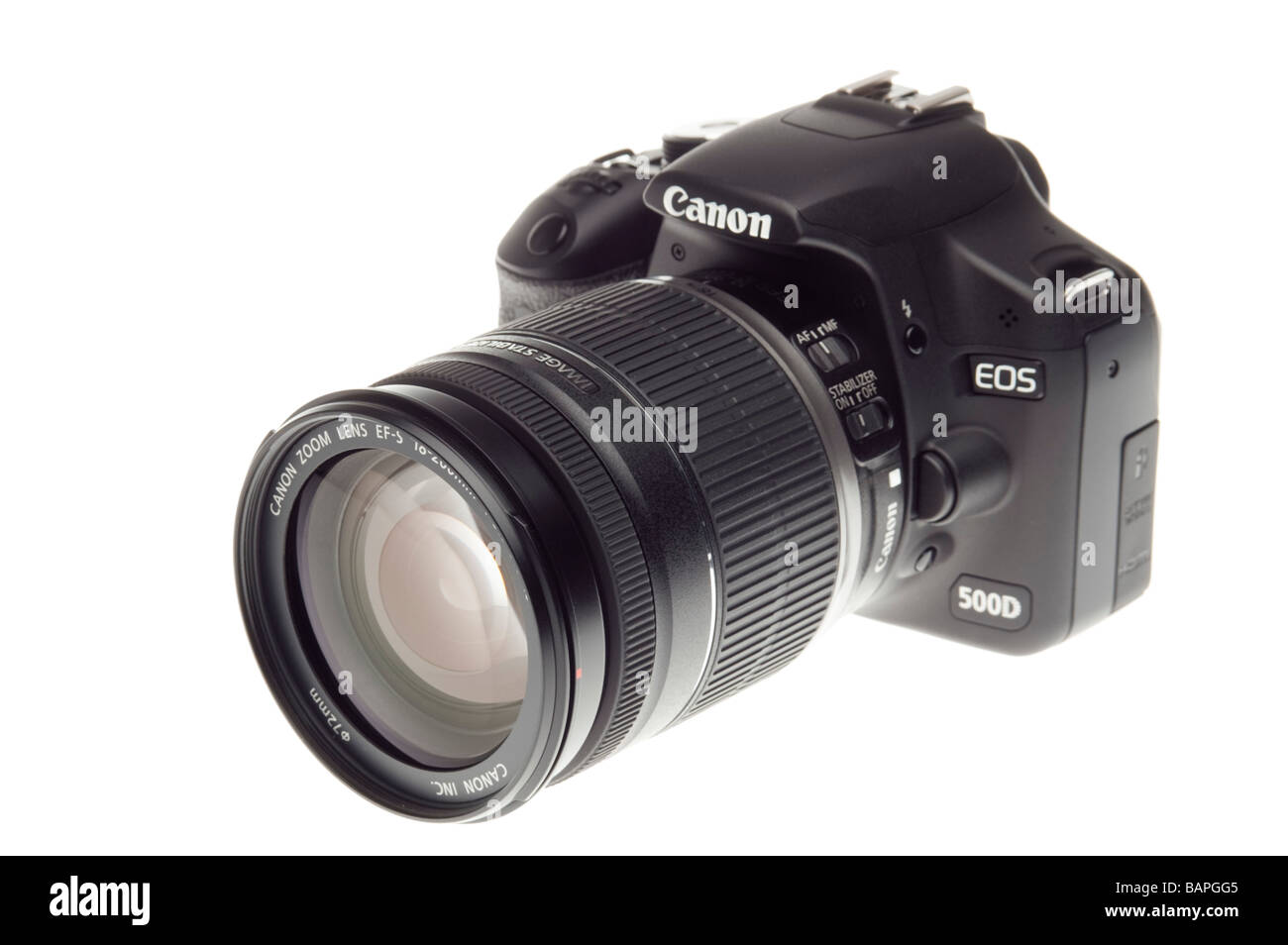 Appareil photo reflex numérique Canon EOS 500D avec objectif zoom vidéo HD  Photo Stock - Alamy