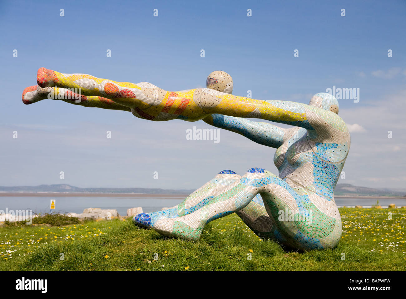 La mère et l'enfant Sculpture à Morecambe Banque D'Images