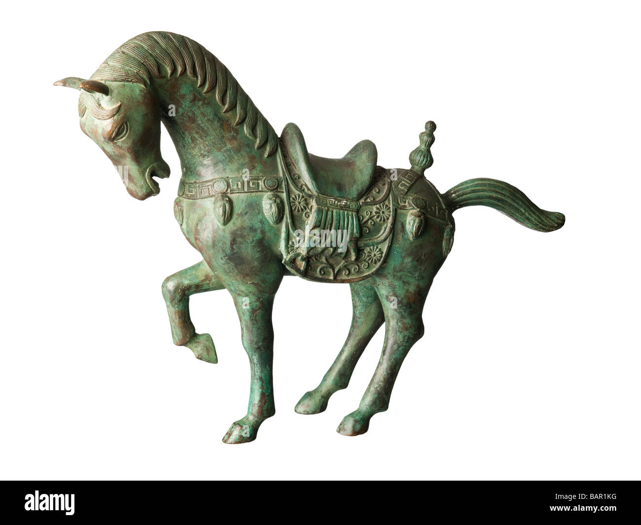 Cheval en bronze sculpture décorative Banque D'Images