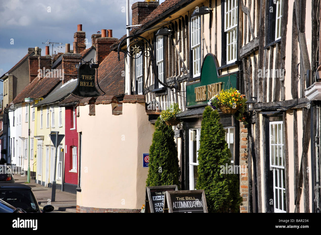 Auberge du xvie siècle le marché, Bell Hill, Clare, Suffolk, Angleterre, Royaume-Uni Banque D'Images