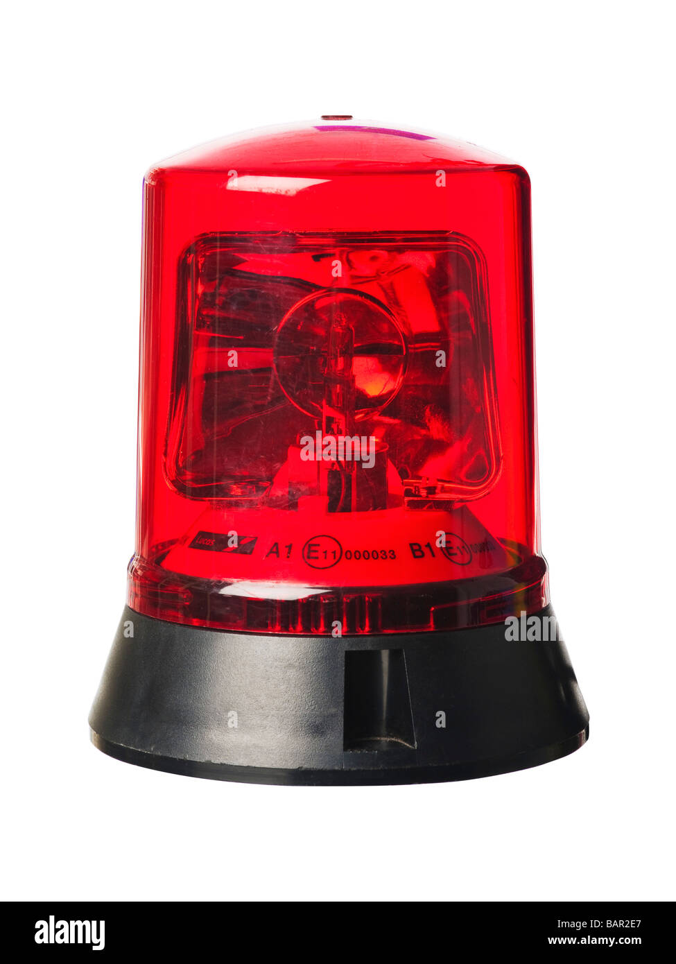 Témoin d'une sirène d'urgence rouge Banque D'Images