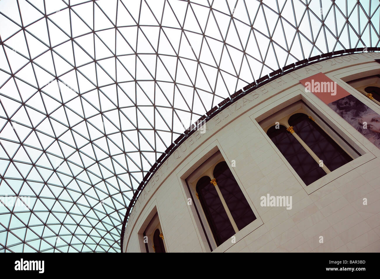 La grande cour toit au British Museum, London, UK Banque D'Images