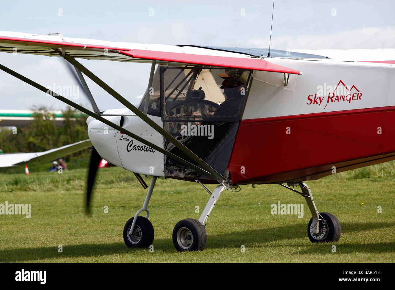 Un ULM avion volant à l'aérodrome de Popham dans le Hampshire en Angleterre Banque D'Images