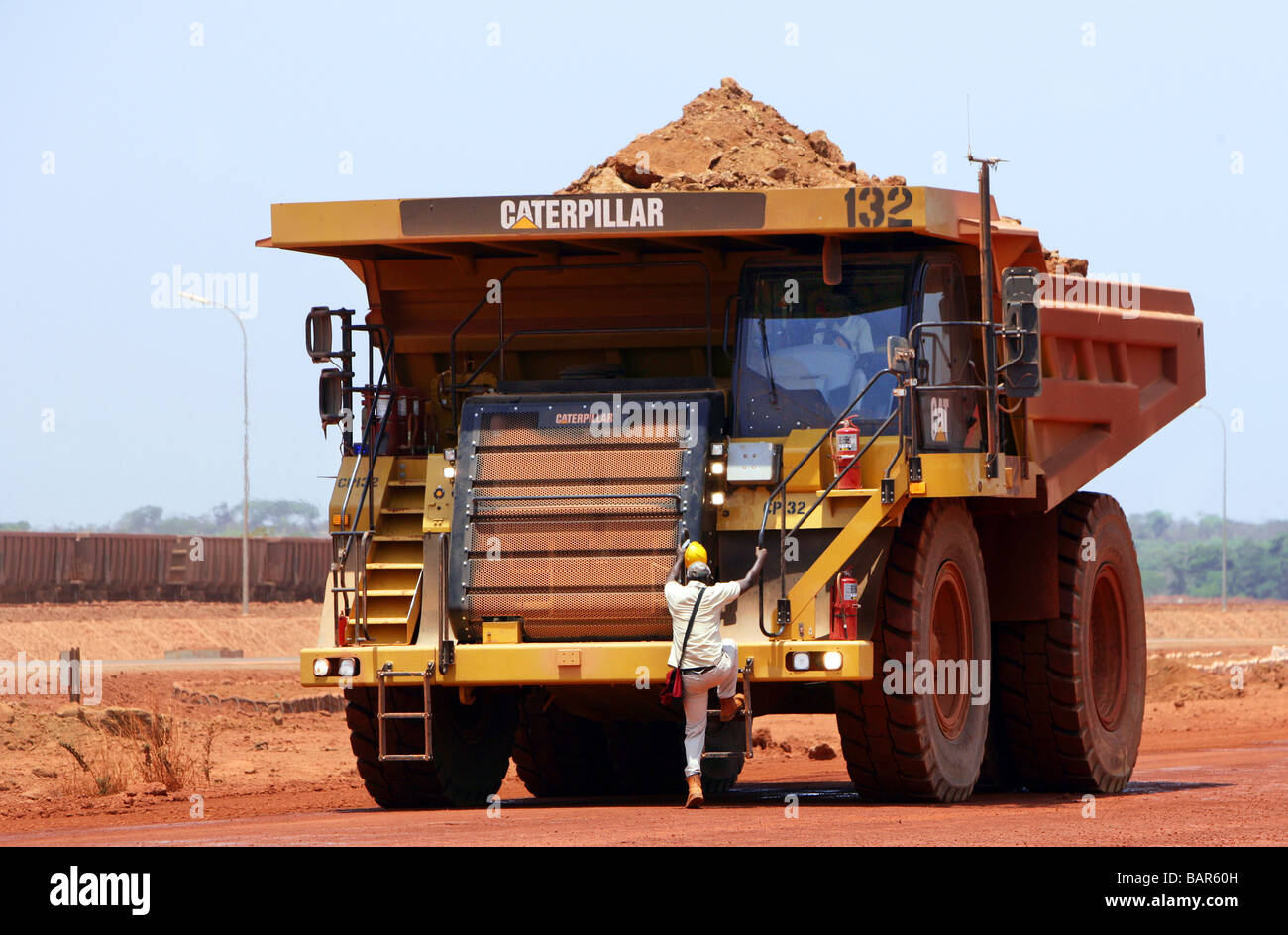Mine de bauxite à Sangaredi, Guinée, Afrique de l'Ouest Banque D'Images