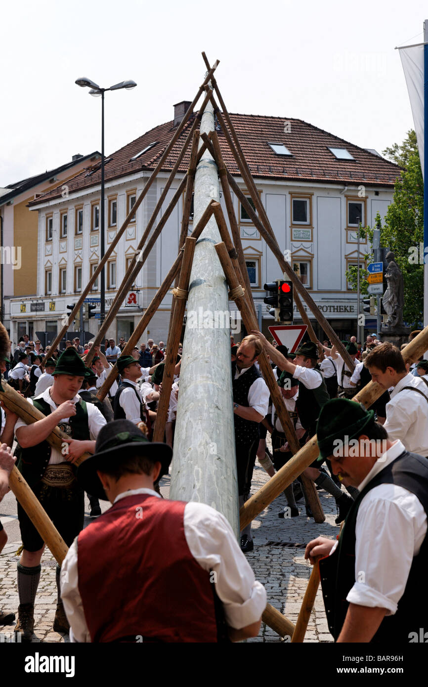 Mât que l'on se pose en Allemagne Bavaria Chiemgau Prien Banque D'Images