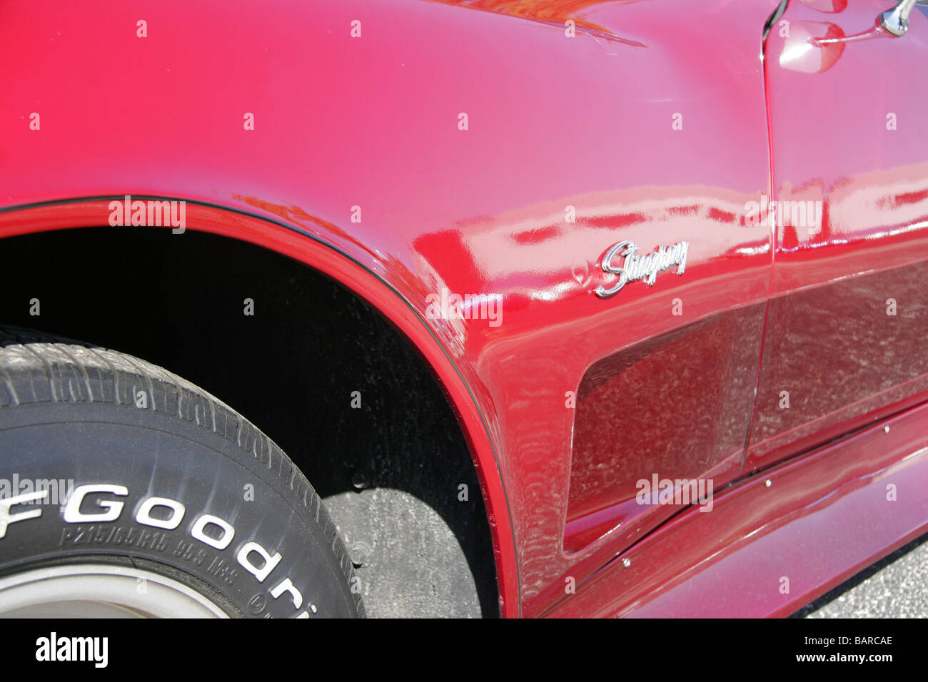 Détail d'une automobile Corvette Stingray rouge Banque D'Images