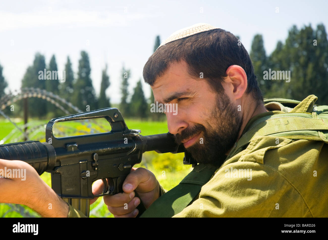 Israël Cisjordanie soldats de réserve israélien lors d'une patrouille à pied pendant le service actif Banque D'Images