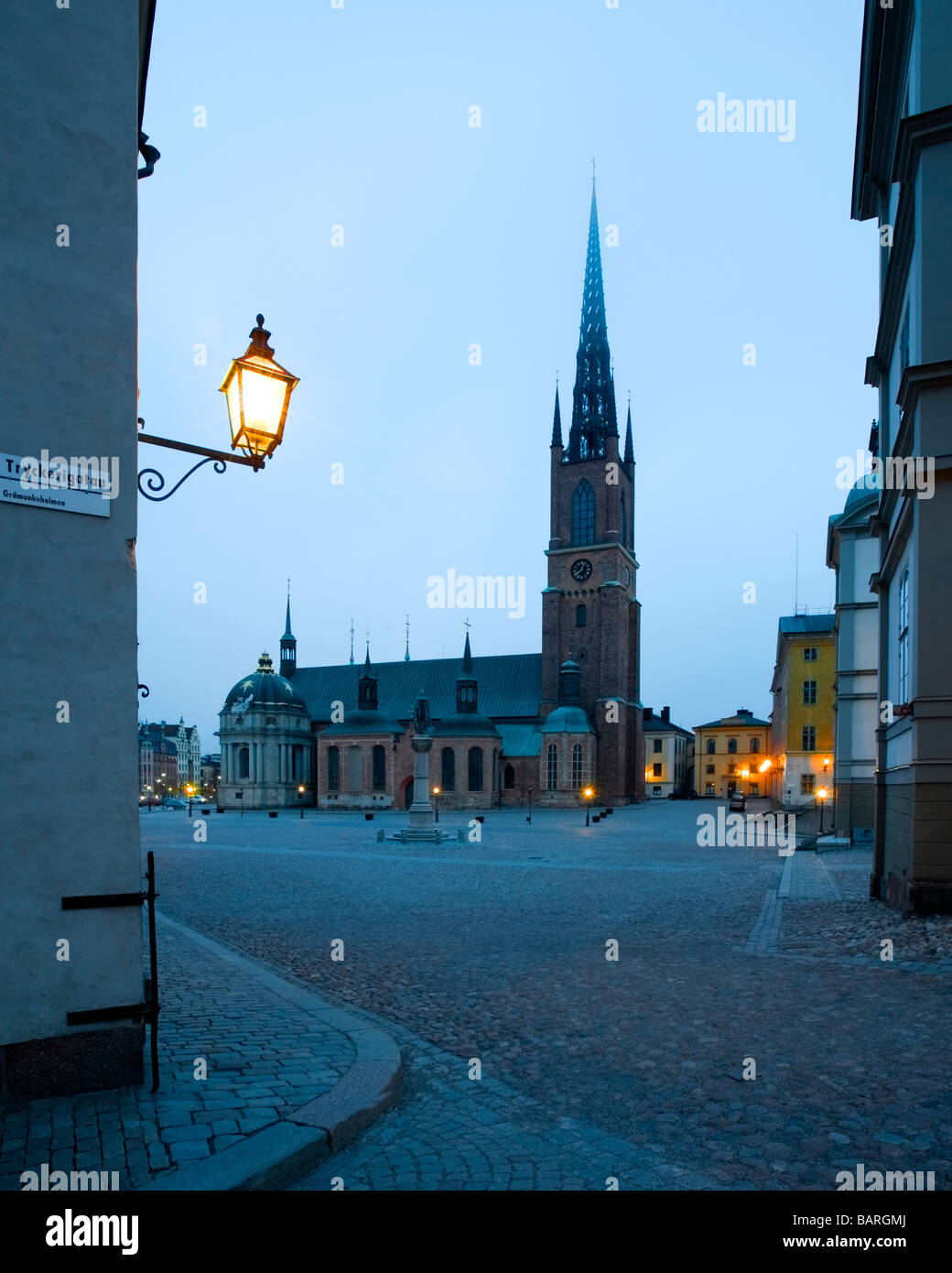 Eglise Riddarholmen, à Birger Jarls Torg, sur la petite île de Riddarholmen, Stockholm, Suède. Banque D'Images