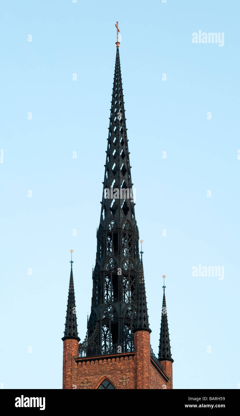 Flèche de fonte Église Riddarholmen, à Birger Jarls Torg, sur la petite île de Riddarholmen, Stockholm, Suède. Banque D'Images