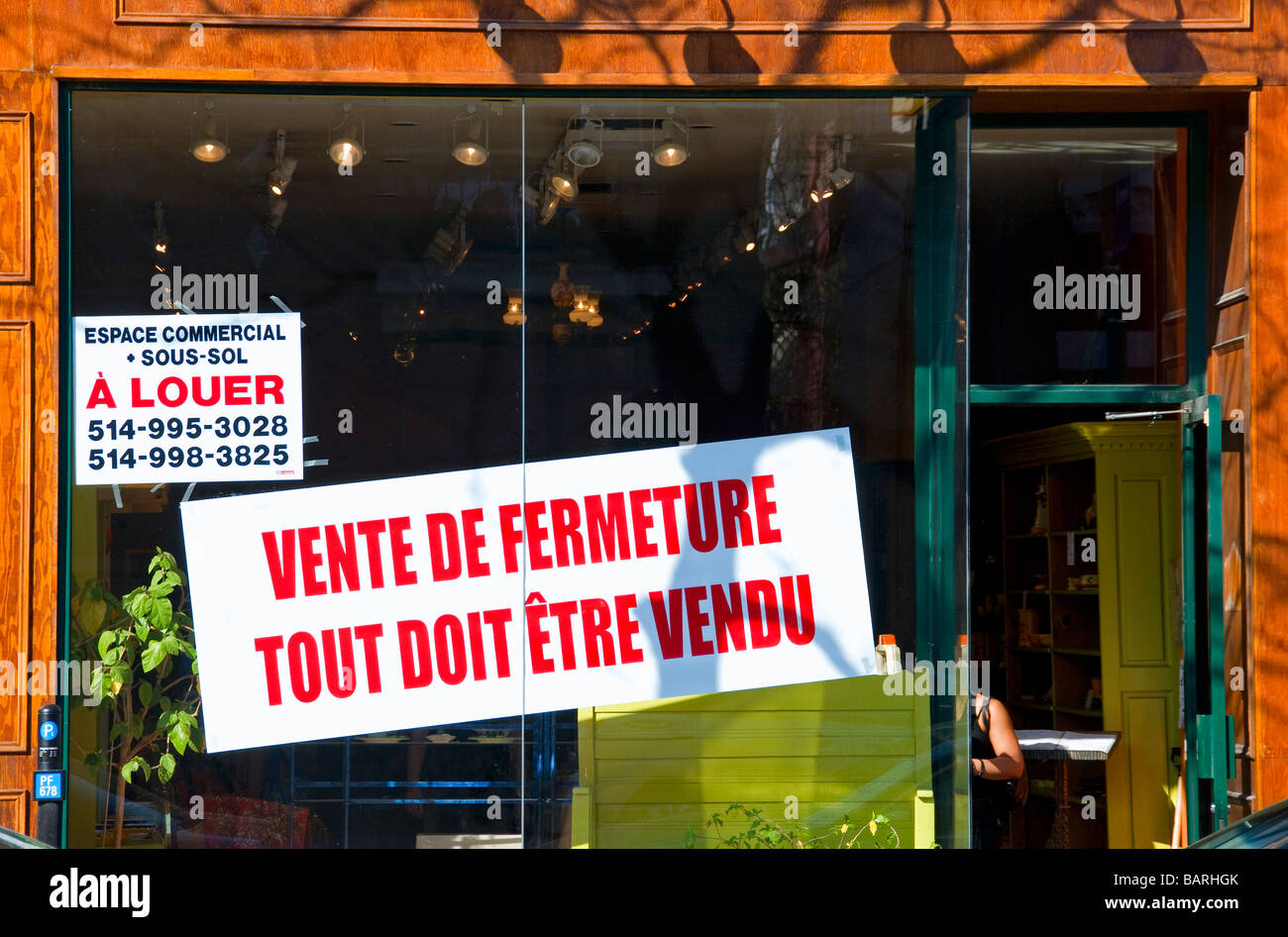 Vente de clôture à Montréal Canada Banque D'Images