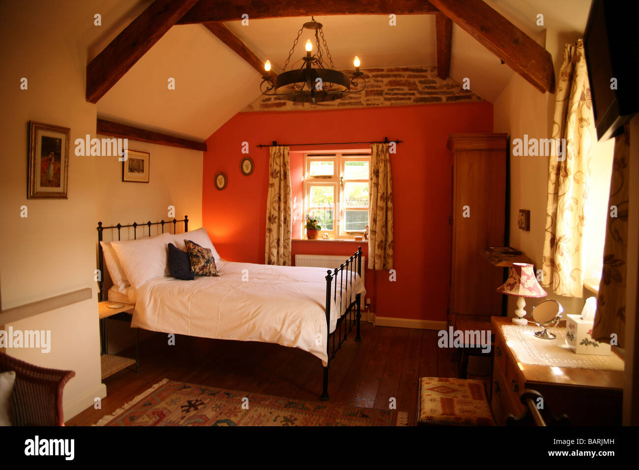 Chambre Double chambre luxueuse au Cottage Staplecross, Hockworthy Nr Wellington, Somerset offrant hébergement B & B Banque D'Images