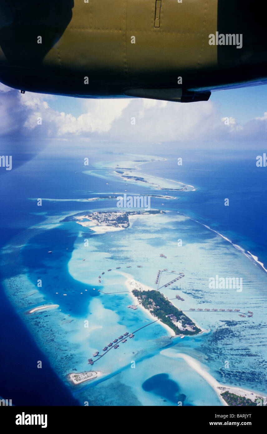 L'intérieur du Maldivian Air Taxi. Les Maldives. De l'Océan indien. Banque D'Images