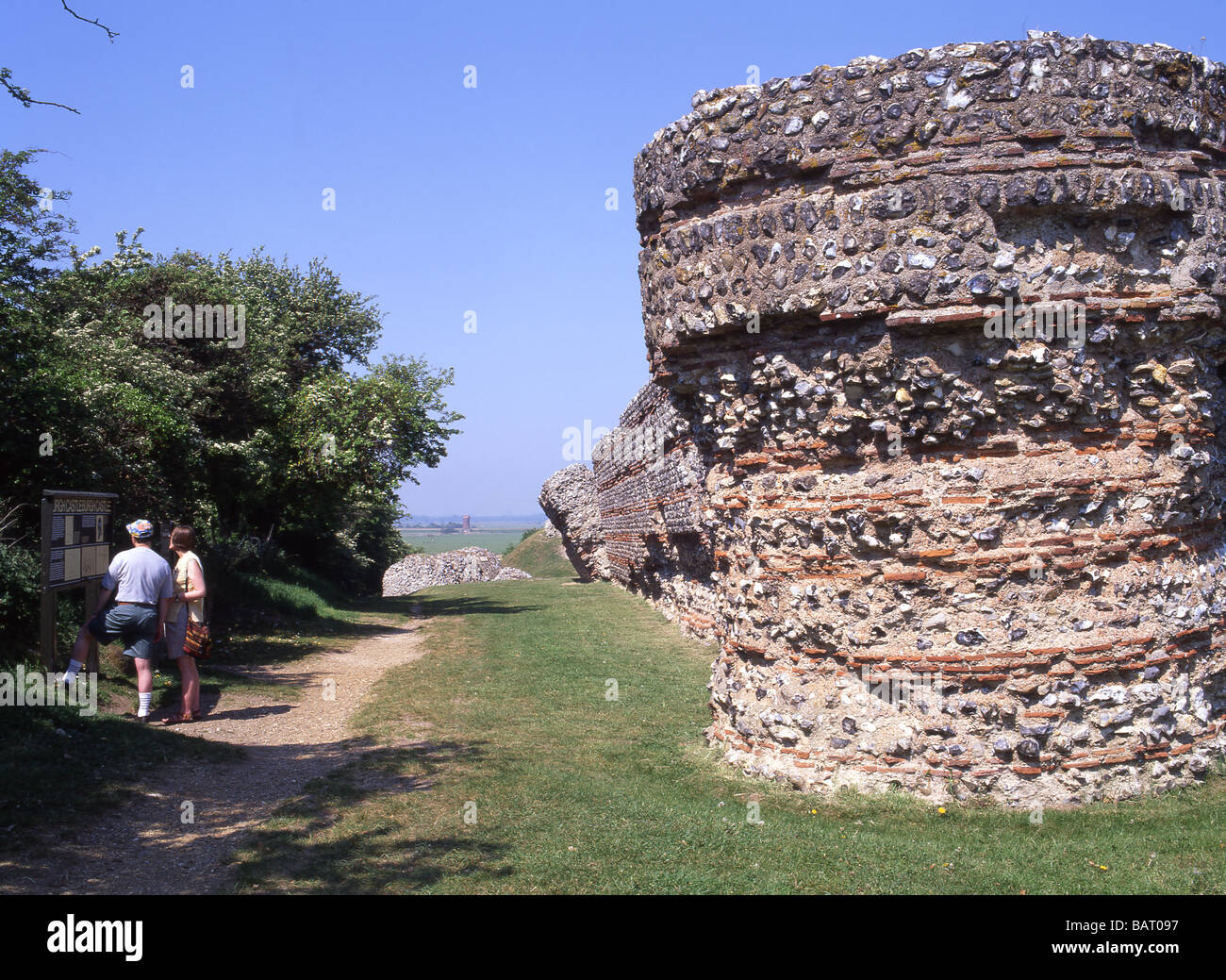 Burgh Castle Roman Fort près de Great Yarmouth, Norfolk Banque D'Images