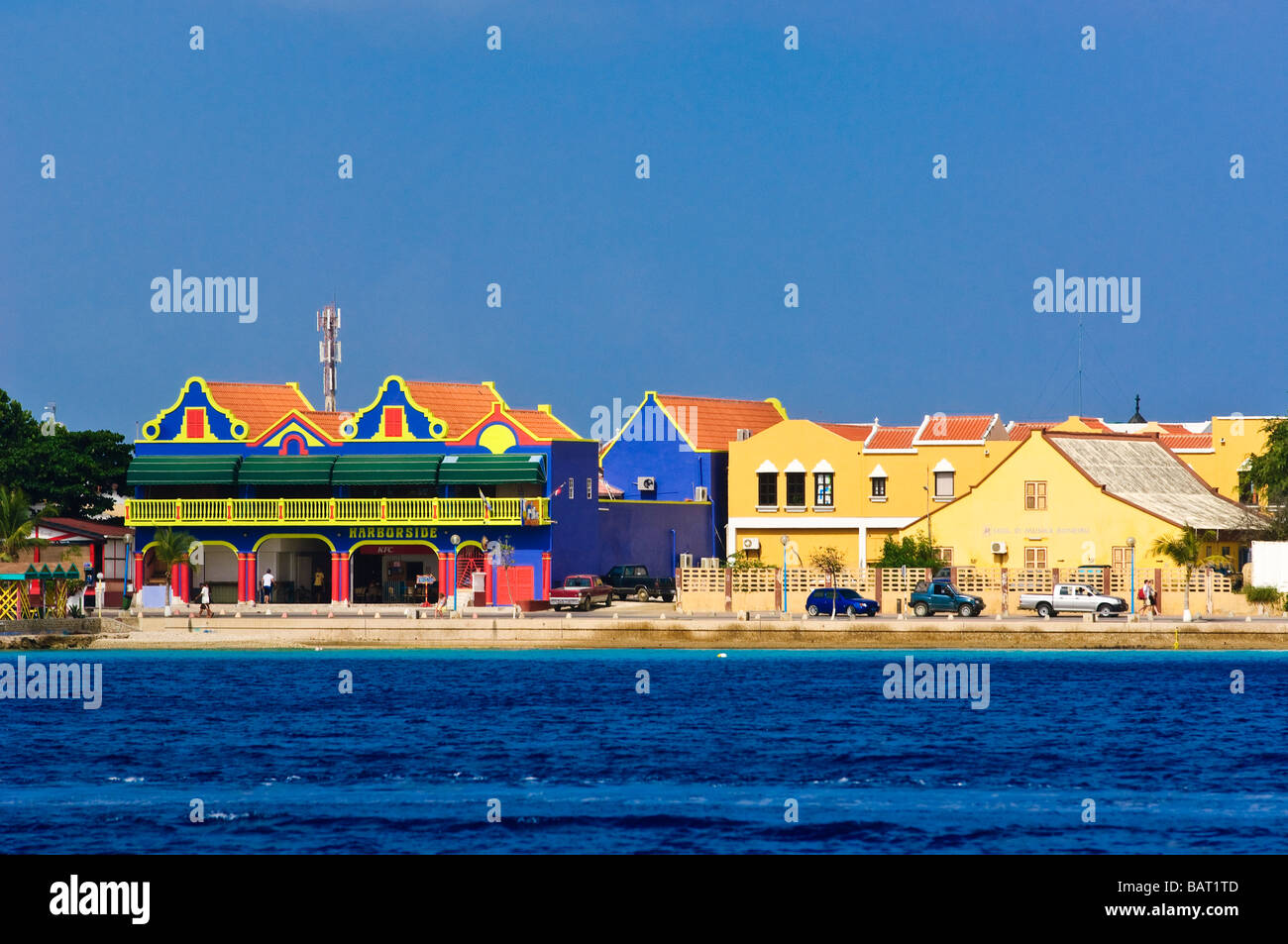 Architecture néerlandaise Kralendijk Bonaire, Antilles néerlandaises Banque D'Images