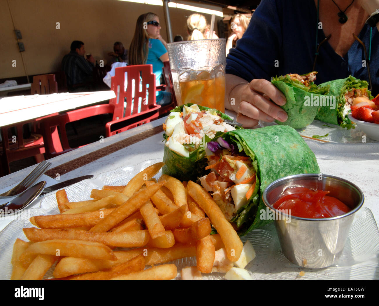 Déjeuner avec les frites, Ojai, Californie Banque D'Images