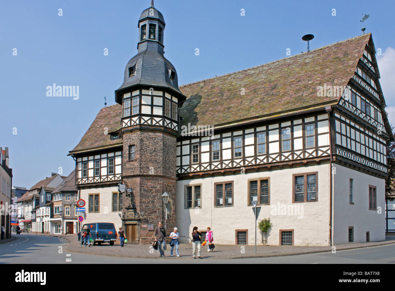 Mairie de Hoexter dans le Weser Hills en Allemagne Banque D'Images