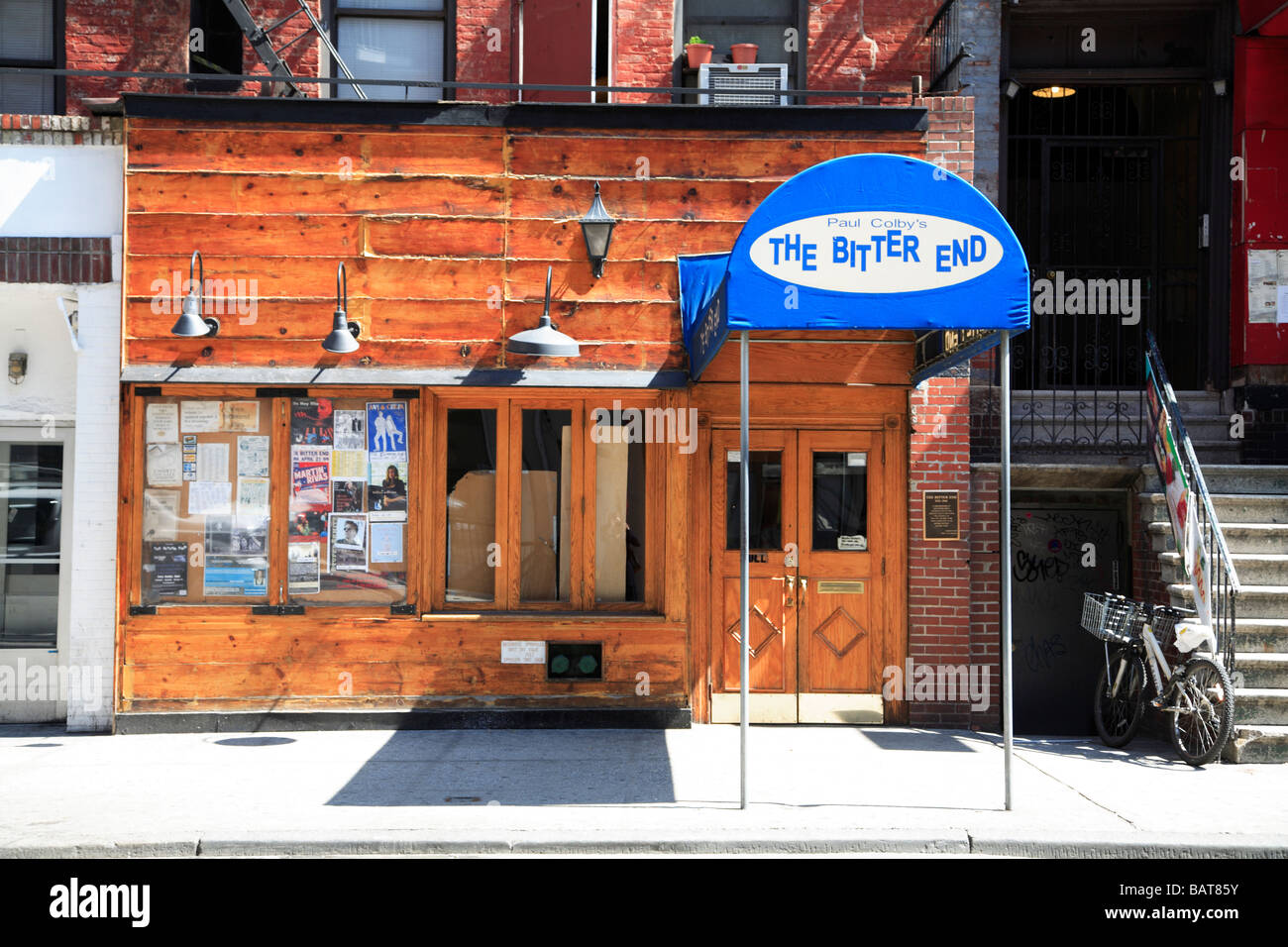 L'amère fin lieu musique sur Bleeker Street Greenwich Village New York City Banque D'Images