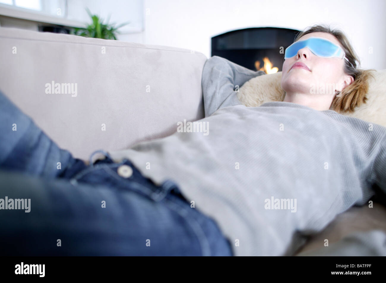 Masque gel contour des yeux. Ces masques sont utilisés comme une forme de thérapie en température beautytreatments. Banque D'Images