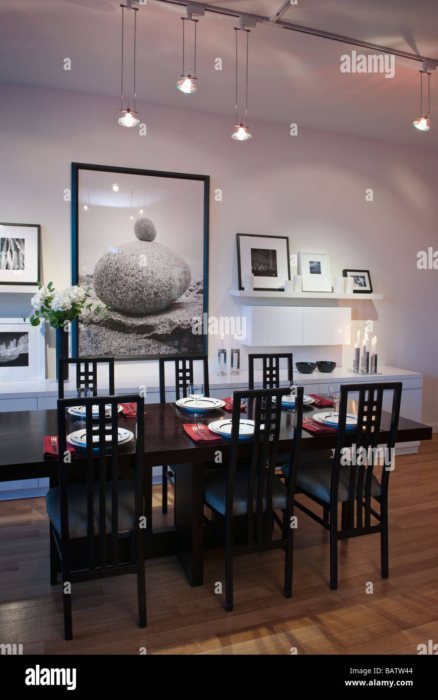 Réglage de la table de salle à manger Banque D'Images