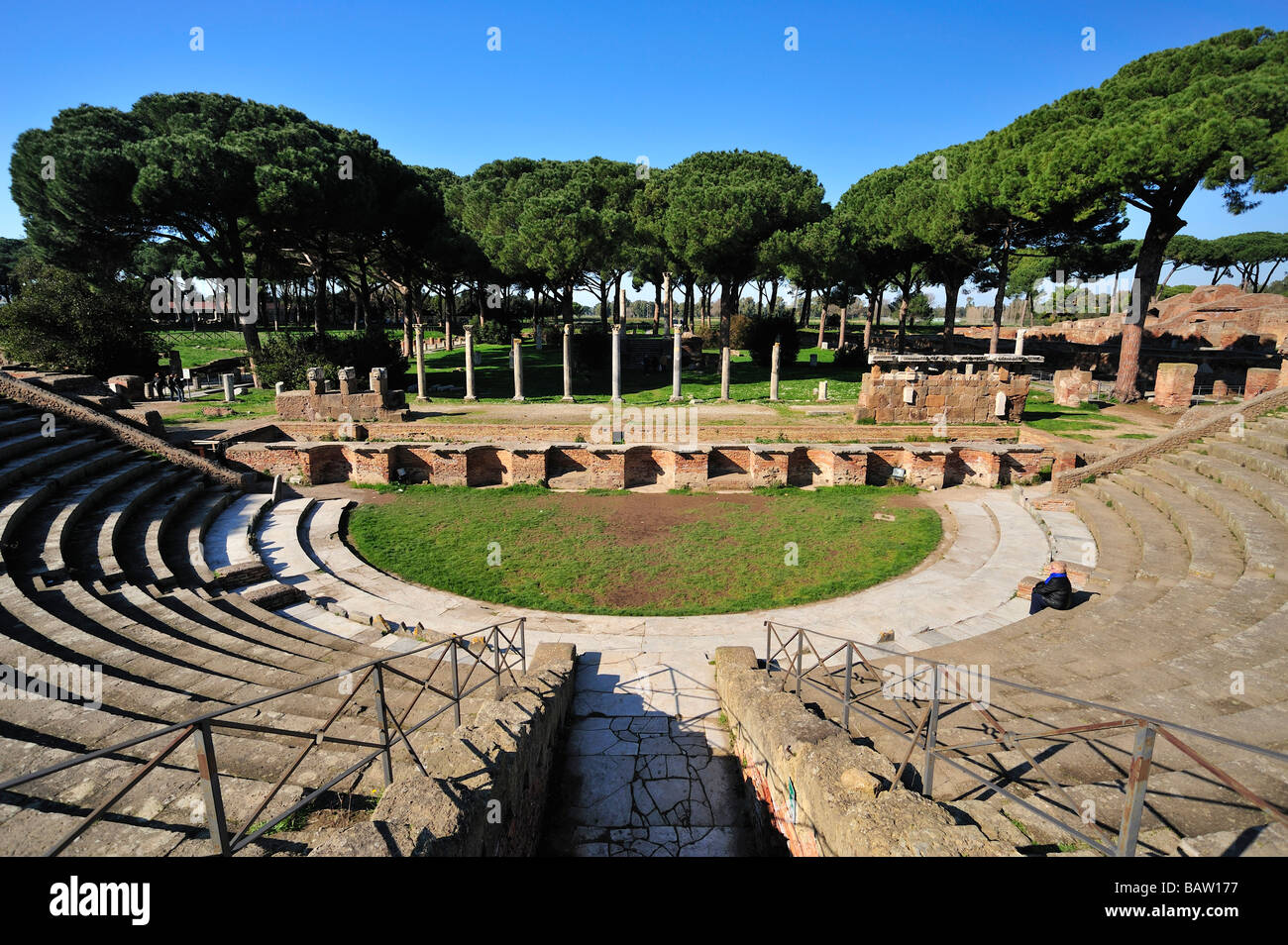Théâtre, Ostia Antica, Province de Rome, Latium, Italie Banque D'Images