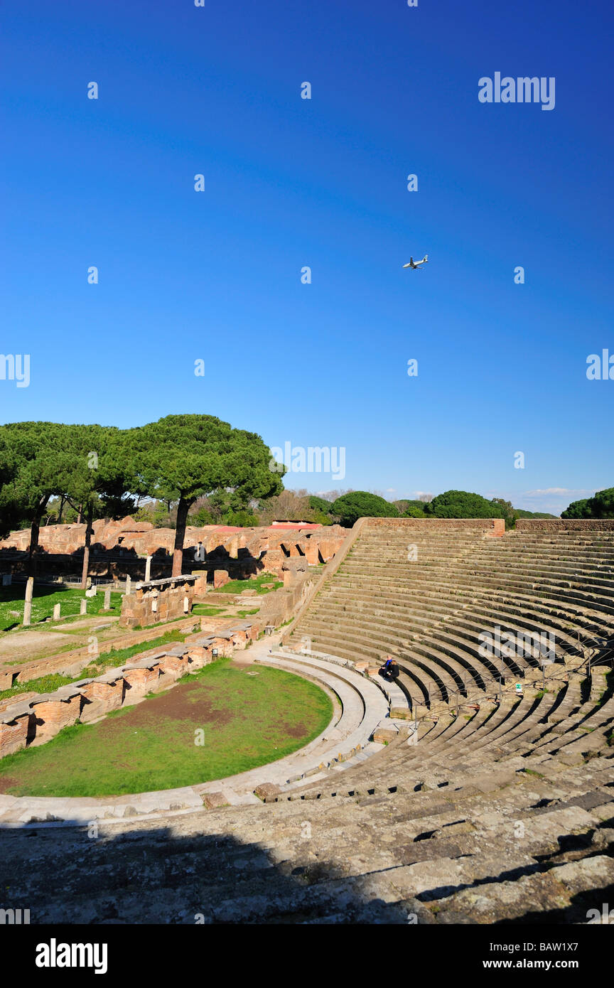 Théâtre, Ostia Antica, Province de Rome, Latium, Italie Banque D'Images