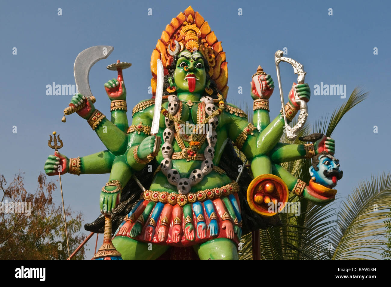 Statue de Kali Amman Madurai Tamil Nadu Inde Banque D'Images