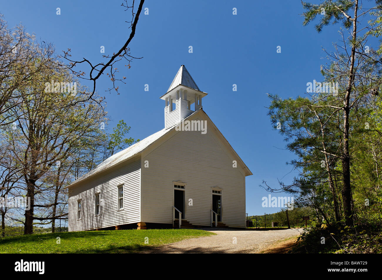 L'Église Méthodiste de Cades Cove dans le Great Smoky Mountains National Park Utah Banque D'Images