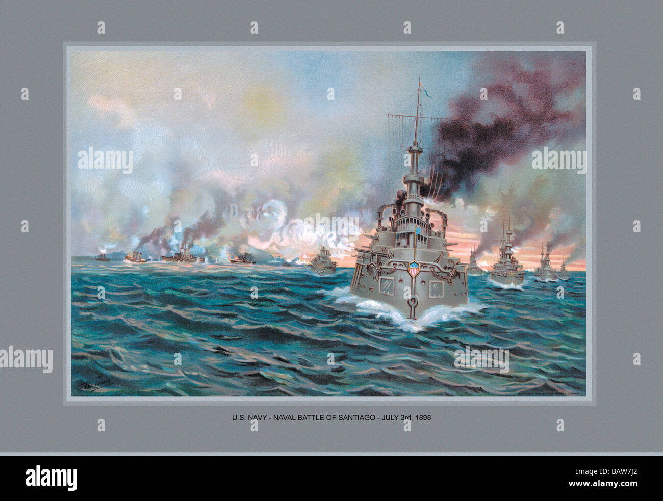 Bataille navale de Santiago Banque D'Images