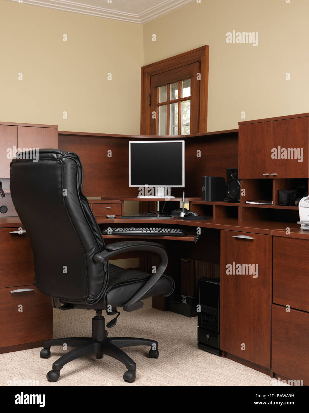 Bureau d'ordinateur de bureau à domicile Banque D'Images