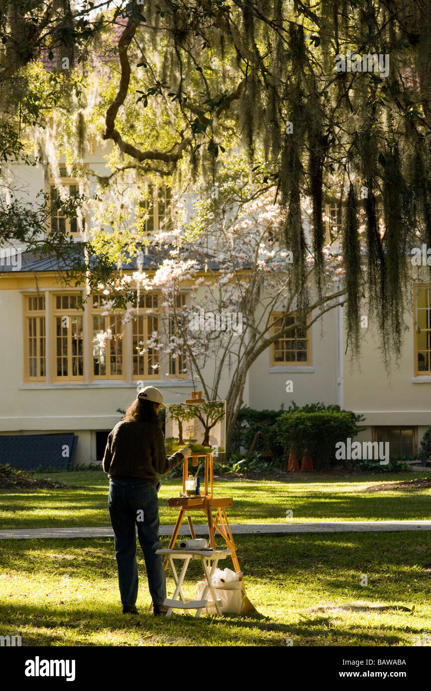 Artiste en plein air historic district - Jekyll Island, Georgia USA Banque D'Images