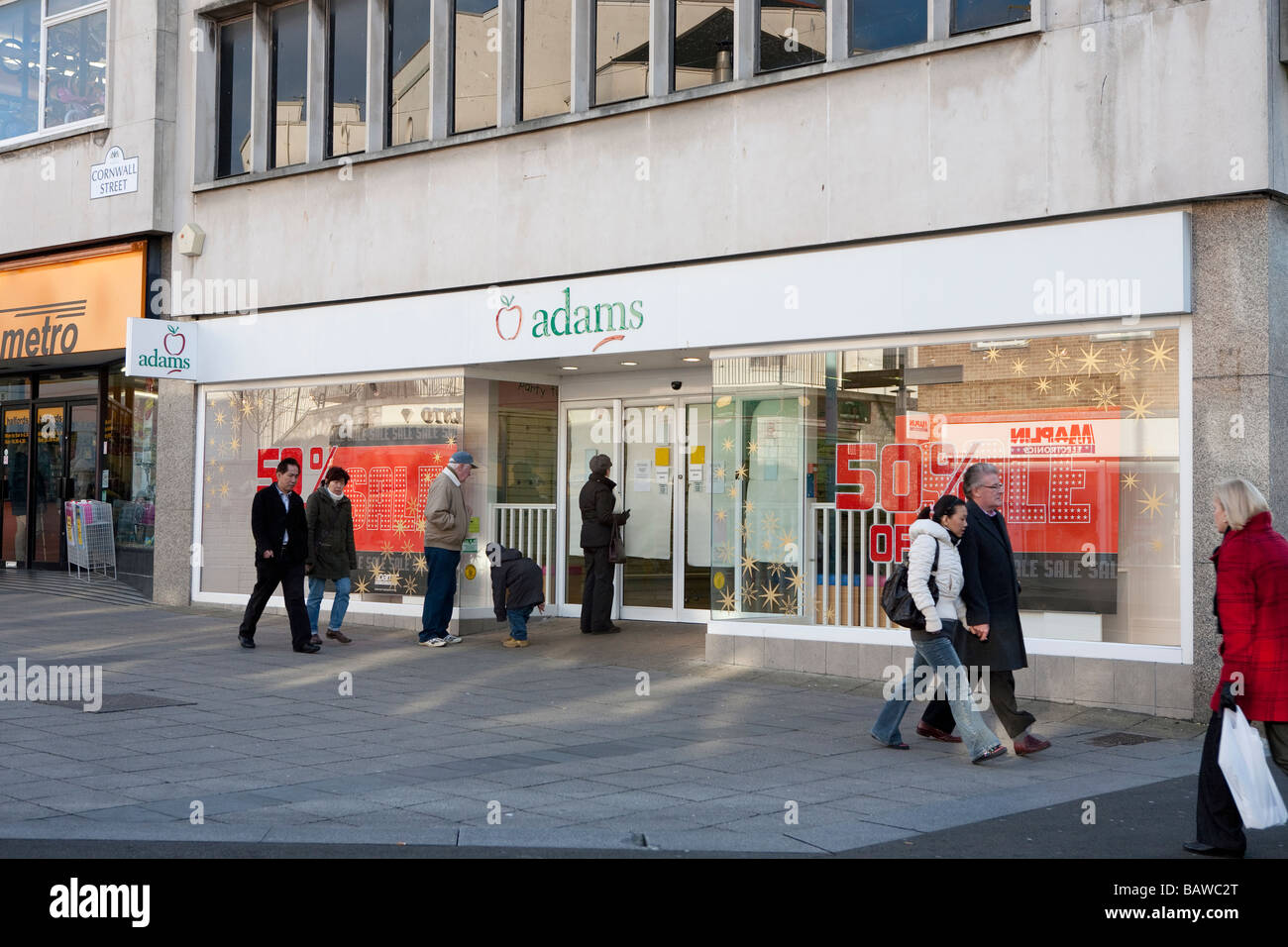 Vitrines de boutiques fermées en raison de la crise du crédit récession Grande-Bretagne Royaume-uni ralentissement de l'économie Banque D'Images