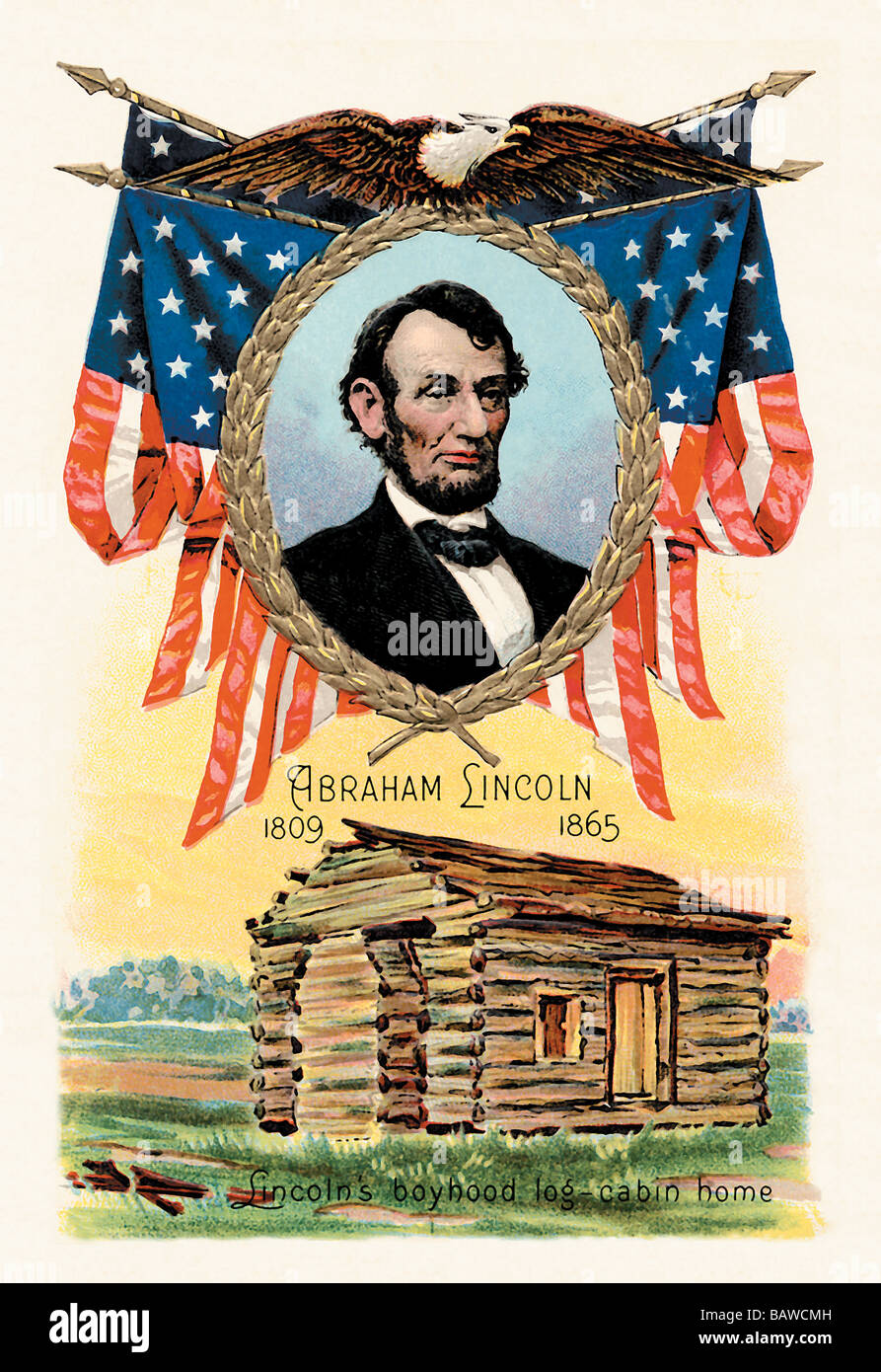 Lincoln boyhood home Log-Cabin Banque D'Images