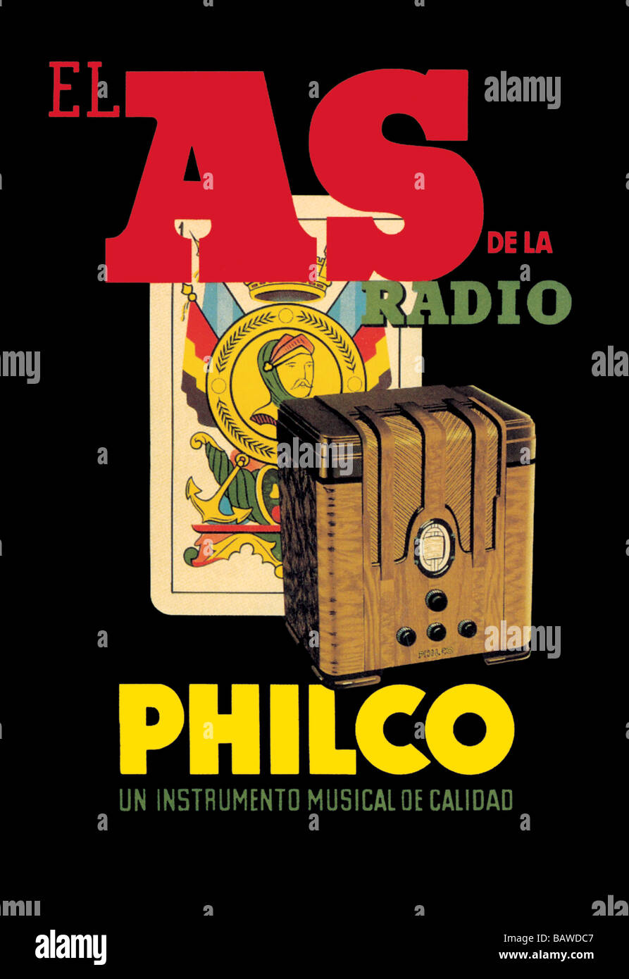 El comme de la Radio - Philco Banque D'Images